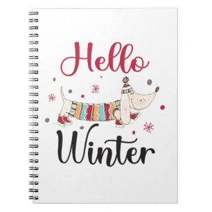 Cute ice skating dog notebook