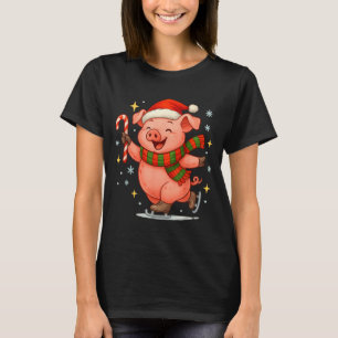 Cute Ice Skating G Funny Santa Christmas Holiday T-Shirt
