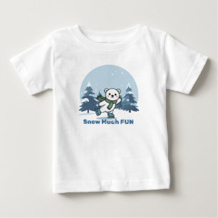 Cute Ice Skating Polar Bear Winter kids Tshirt