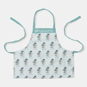 Cute Ice Skating Unicorn in Teal Personalised Apron