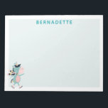 Cute Ice Skating Unicorn Teal Pink Custom Name Notepad<br><div class="desc">This cute notepad features a whimsical winter ice skating unicorn in teal blue and pink. Personalise it with your name. Great gift idea.</div>