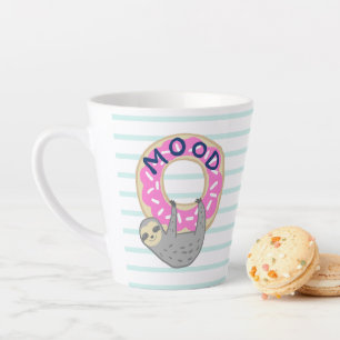 Cute Iced Donut & Hanging Sloth Latte Mug