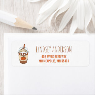 Cute Iced Pumpkin Latte Fall Return Address