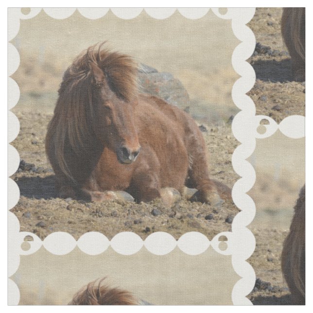 Cute Icelandic Horse Fabric (Close Up)