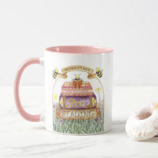 Cute I'd Rather Bee Reading Bookworm Birthday Mug