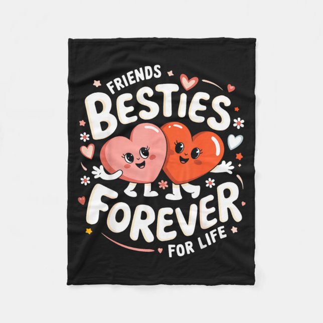 Cute Ies Forever Hearts Friendship Girls Valentine Fleece Blanket (Front)