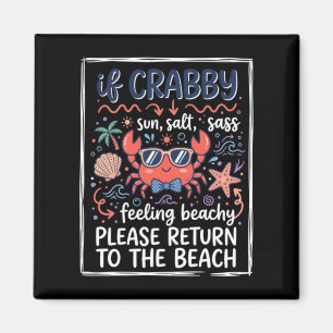 Cute If Crabby Beach Crab With Sungles And Bow Tie Magnet