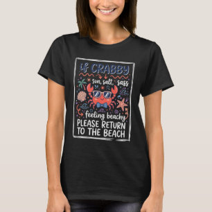 Cute If Crabby Beach Crab With Sungles And Bow Tie T-Shirt