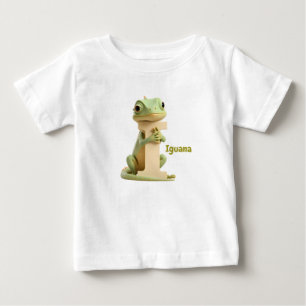 Cute Iguana Letter I Kids T-Shirt Animal Alphabe