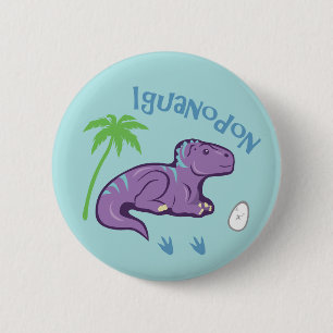 Cute Iguanodon 6 Cm Round Badge