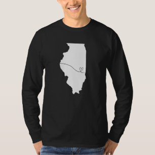 Cute Illinois Love Heart Home State Midwest Up Nor T-Shirt
