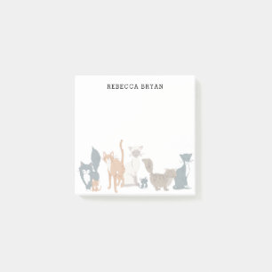 Cute Illustrated Cat Breeds Personalised 01 Post-it Notes