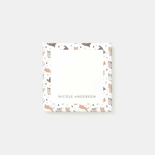 Cute Illustrated Cats Post-it Notes (Front)