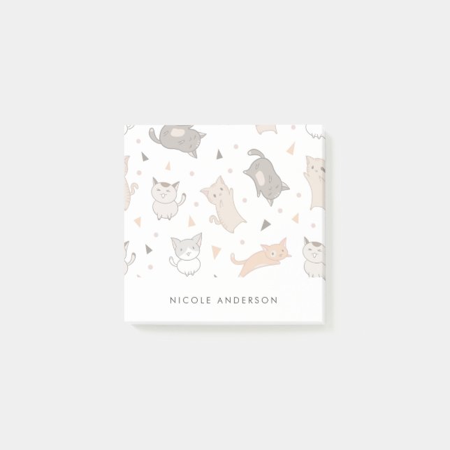 Cute Illustrated Cats Post-it Notes (Front)