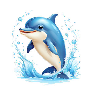 Cute illustrated Dolphin T-Shirt
