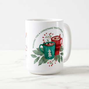 Cute Illustrated Merry and Bright Christmas Coffee Mug