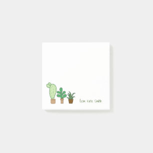 Cute Illustrated Pots of Succulents and Cactus Post-it Notes