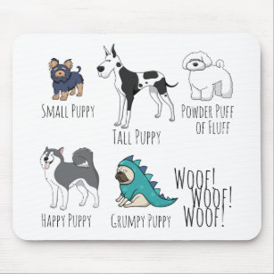 Cute Illustrated Puppy Dogs Poem Mouse Mat