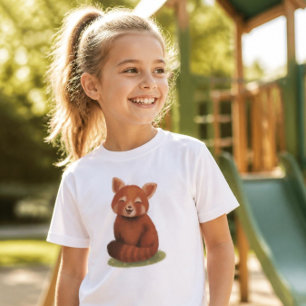 Cute Illustrated Red Panda Storybook Kids Toddler T-Shirt