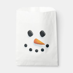 Cute Illustrated Snowman Face Christmas Favour Bags