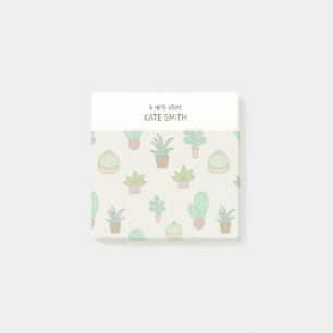 Cute Illustrated Succulents and Cactus Post-it Notes