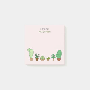 Cute Illustrated Succulents and Cactus Post-it Notes