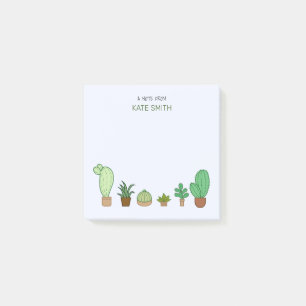 Cute Illustrated Succulents and Cactus Post-it Notes