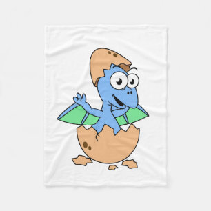 Cute Illustration Of A Baby Pterodactyl Hatching. Fleece Blanket