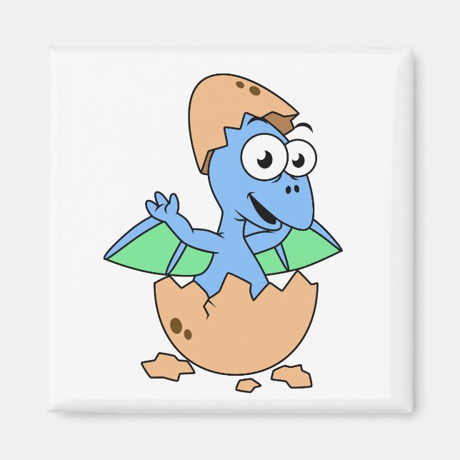 Cute Illustration Of A Baby Pterodactyl Hatching. Magnet (Front)