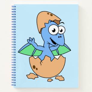 Cute Illustration Of A Baby Pterodactyl Hatching. Notebook