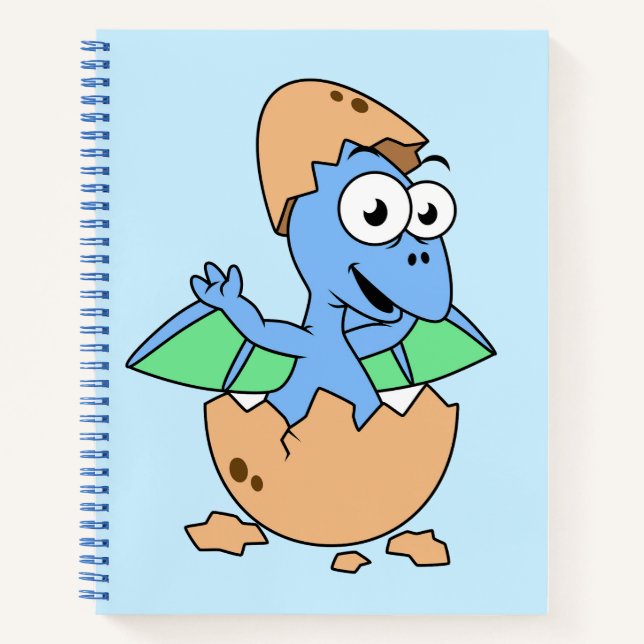 Cute Illustration Of A Baby Pterodactyl Hatching. Notebook (Front)