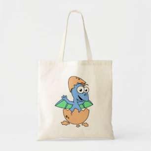 Cute Illustration Of A Baby Pterodactyl Hatching. Tote Bag