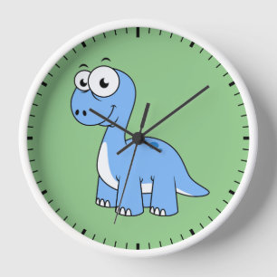 Cute Illustration Of A Brontosaurus. Clock