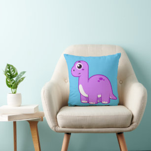 Cute Illustration Of A Brontosaurus Dinosaur. Cushion