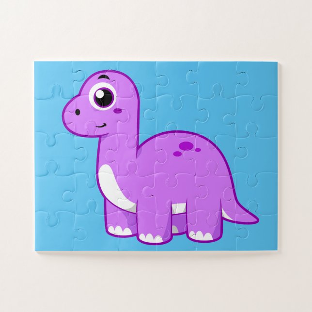 Cute Illustration Of A Brontosaurus Dinosaur. Jigsaw Puzzle (Horizontal)