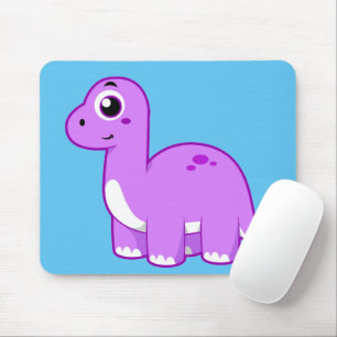 Cute Illustration Of A Brontosaurus Dinosaur. Mouse Mat