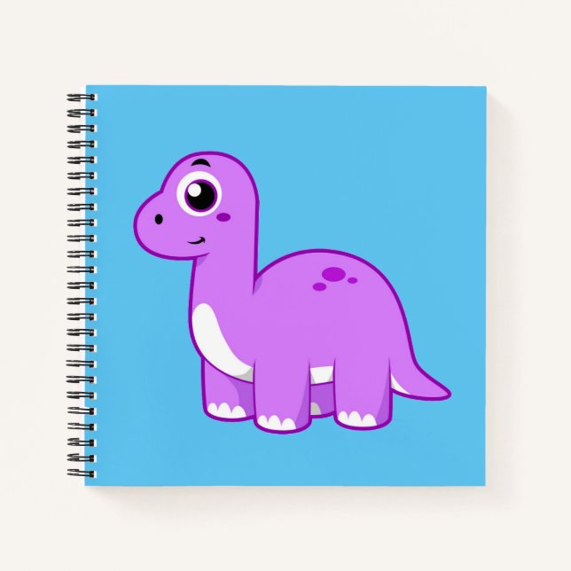 Cute Illustration Of A Brontosaurus Dinosaur. Notebook (Front)
