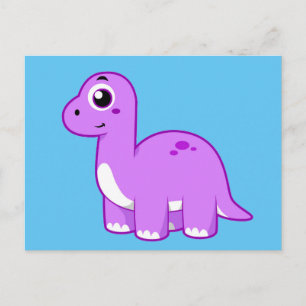 Cute Illustration Of A Brontosaurus Dinosaur. Postcard