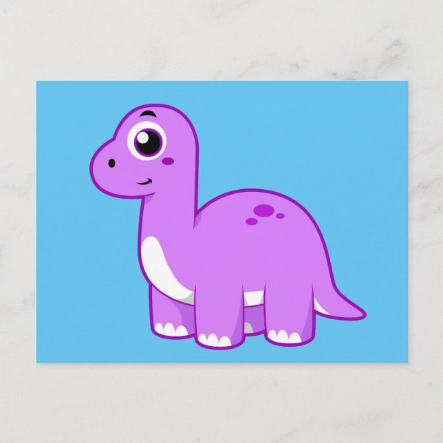 Cute Illustration Of A Brontosaurus Dinosaur. Postcard (Front)