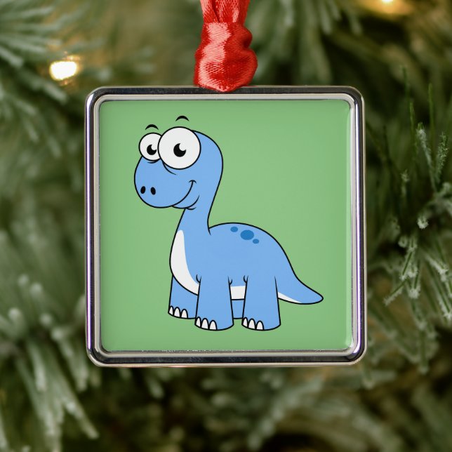 Cute Illustration Of A Brontosaurus. Metal Tree Decoration (Tree)