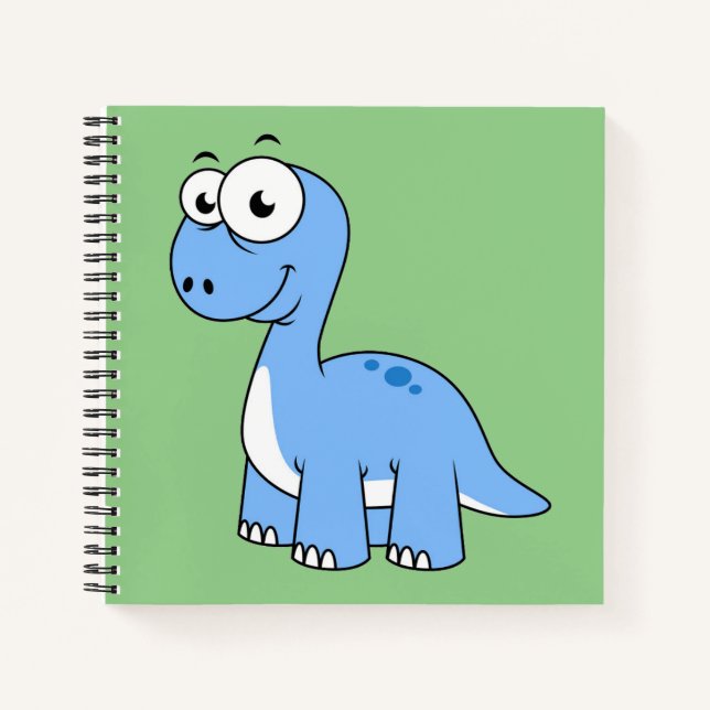 Cute Illustration Of A Brontosaurus. Notebook (Front)