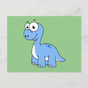Cute Illustration Of A Brontosaurus. Postcard
