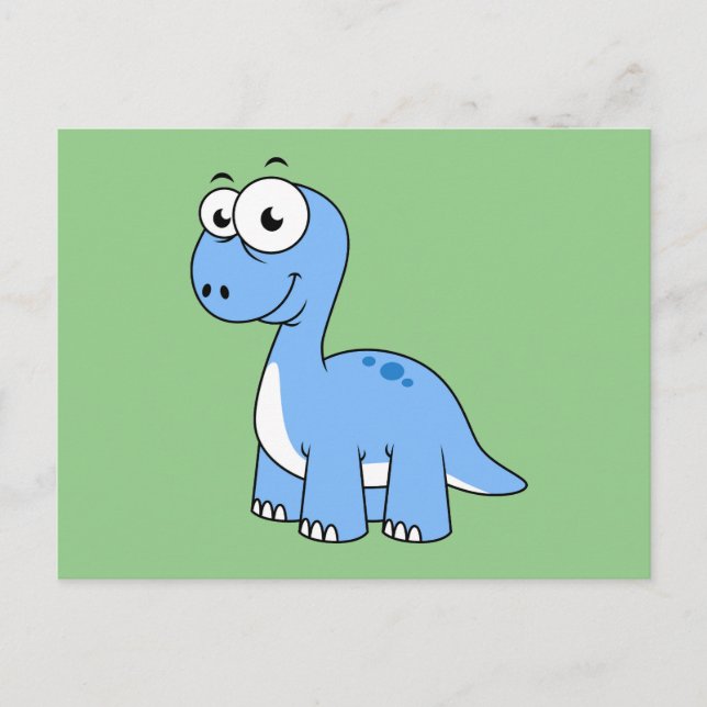 Cute Illustration Of A Brontosaurus. Postcard (Front)