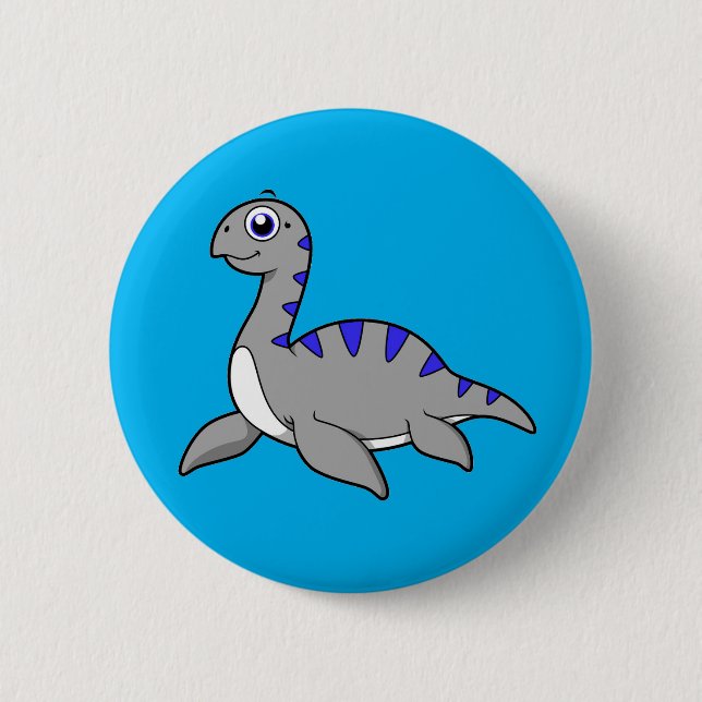Cute Illustration Of A Loch Ness Monster. 6 Cm Round Badge (Front)