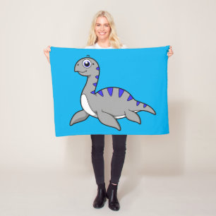 Cute Illustration Of A Loch Ness Monster. Fleece Blanket