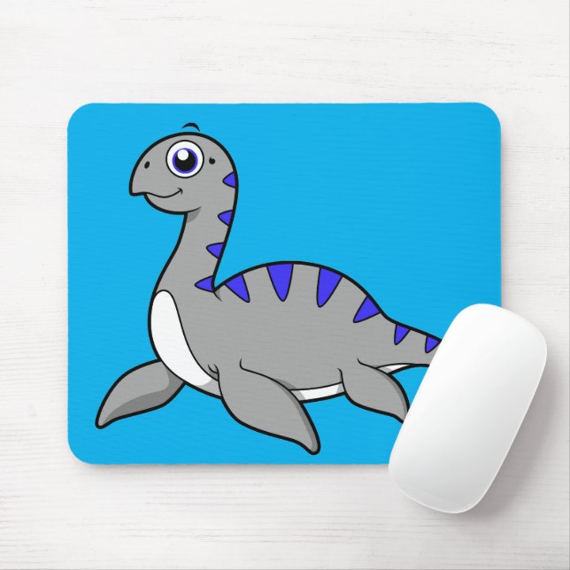 Cute Illustration Of A Loch Ness Monster. Mouse Mat (With Mouse)