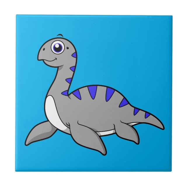 Cute Illustration Of A Loch Ness Monster. Tile (Front)