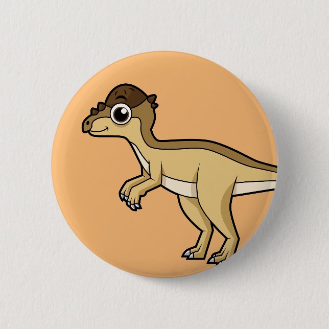Cute Illustration Of A Pachycephalosaurus Dinosaur 6 Cm Round Badge (Front)