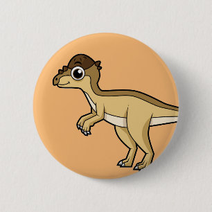 Cute Illustration Of A Pachycephalosaurus Dinosaur 6 Cm Round Badge