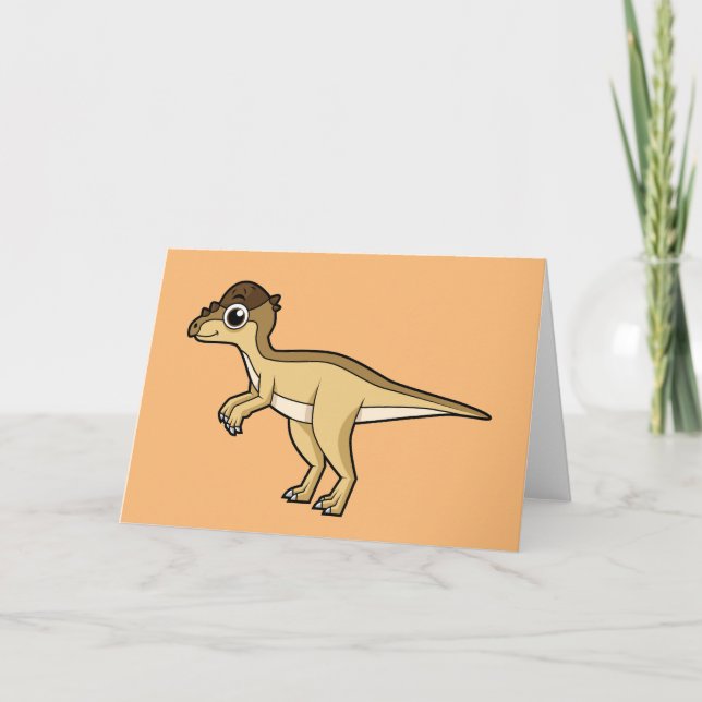 Cute Illustration Of A Pachycephalosaurus Dinosaur Card (Front)